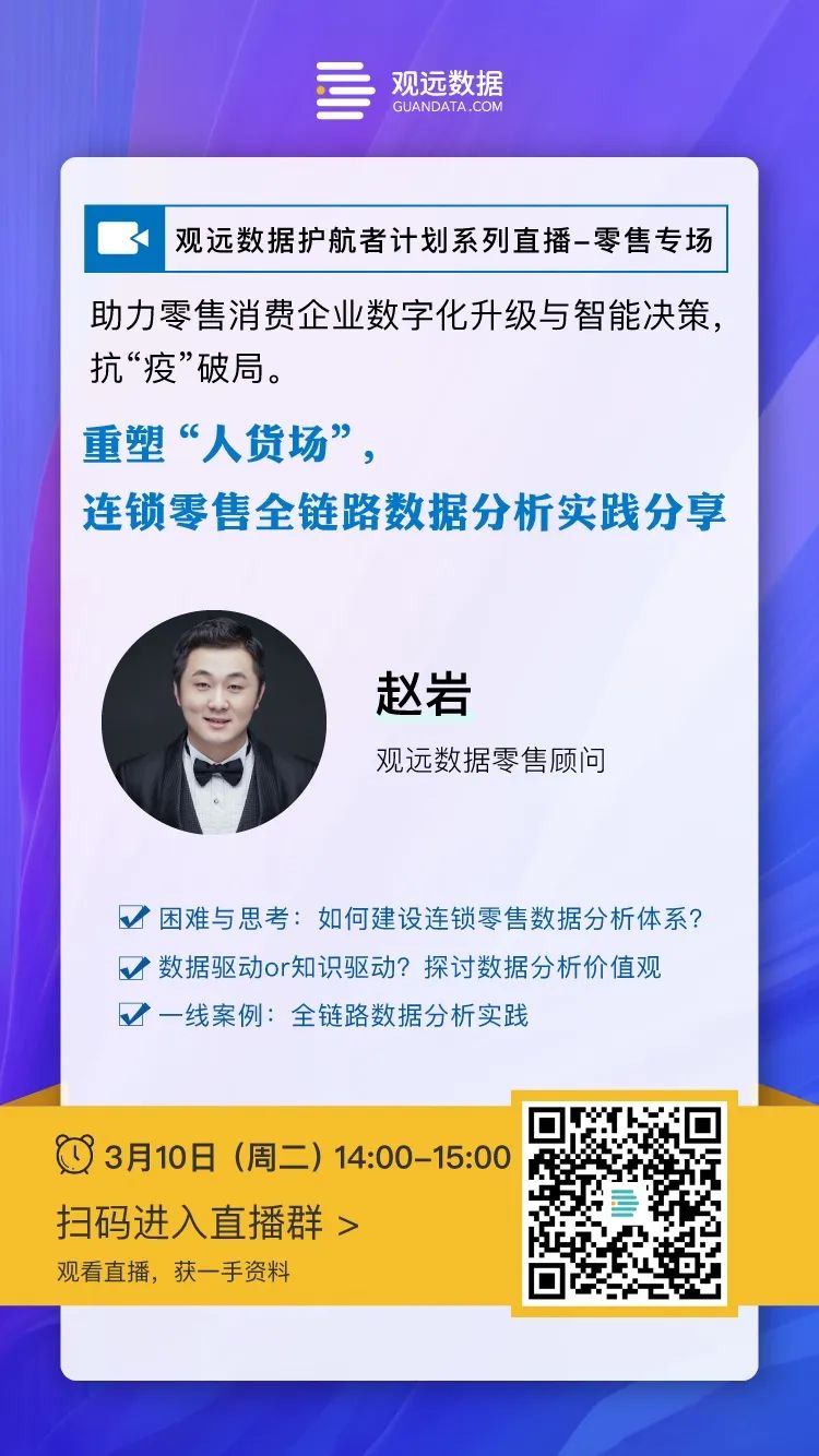 直播 | 重塑“人货场”，连锁零售全链路数据分析实践分享